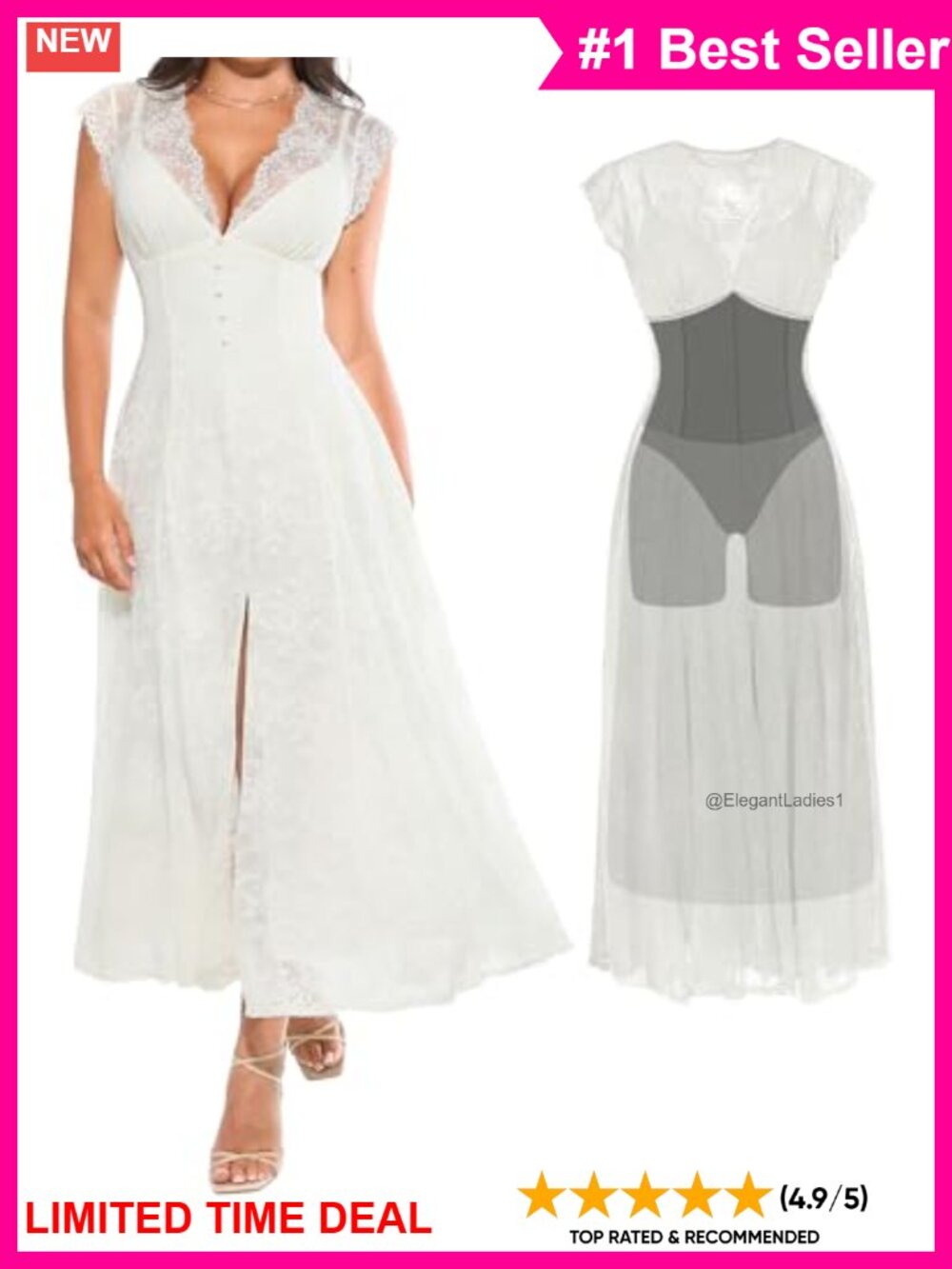 Lace Formal Cocktail Maxi Dress A-Line Wedding Guest
